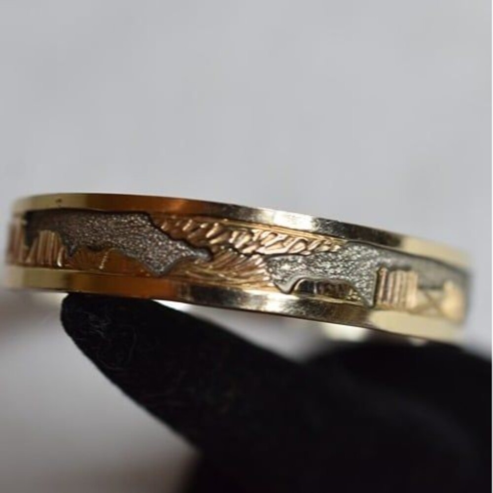 Vintage 12K GF/Sterling Silver Lloyd Becenti Jr BCT Story Teller 7" Bracelet - Picture 3 of 5